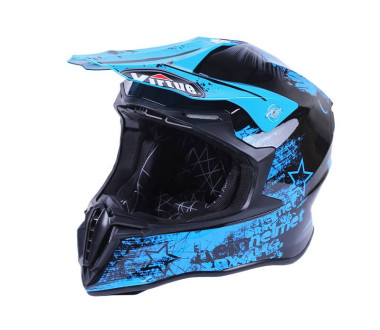 Шлем MD-902 черный с голубым size S - VIRTUE