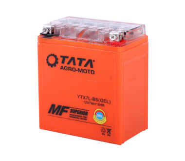 Акумулятор гелевий, 7АH МОТО UTX7L-BS, помаранч., 113*70*132 мм - OUTDO