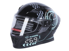 Шлем для мотоцикла, скутера 800 Racing 269 TTG интеграл (черный с графикой матовый, size M)