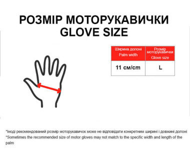 Моторукавички YM001-15 (короткі) сині size L