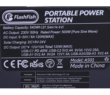 Портативна зарядна станція A501 FlashFish 150000mAh 500W