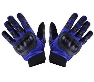 Моторукавички чорні із синім текстилем size L MS06