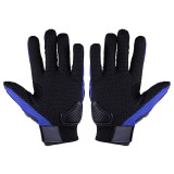 Моторукавички чорні із синім текстилем size L MS06