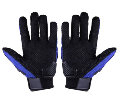 Моторукавички чорні із синім текстилем size L MS06