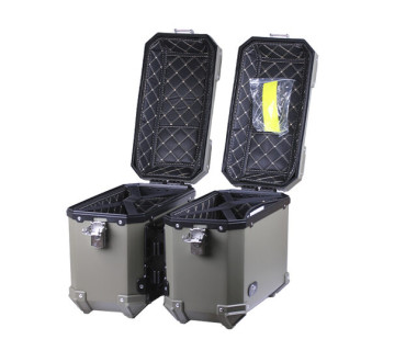 Кофры боковые для мотоцикла зеленые пластиковые (пара), 28л - YBX