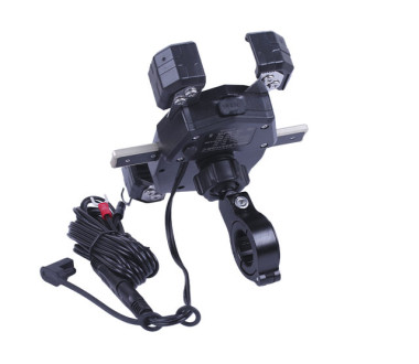 Тримач телефону (кріплення на кермо) M22-A1 з бездротовою зарядкою та круглим зеленим світлодіодом (Kewiq)