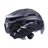 Шлем защитный черный с серым с габаритным фонарем и очками size L - TTG