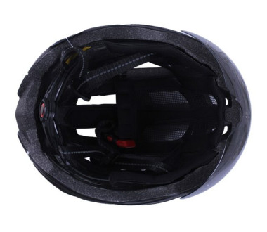 Шлем защитный черный с серым с габаритным фонарем и очками size L - TTG