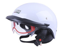 Шолом MD-513-1 білий глянсовий + прозоре скло size L - VIRTUE