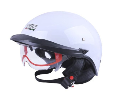 Шолом MD-513-1 білий глянсовий + прозоре скло size L - VIRTUE