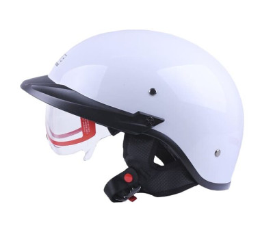 Шолом MD-513-1 білий глянсовий + прозоре скло size L - VIRTUE