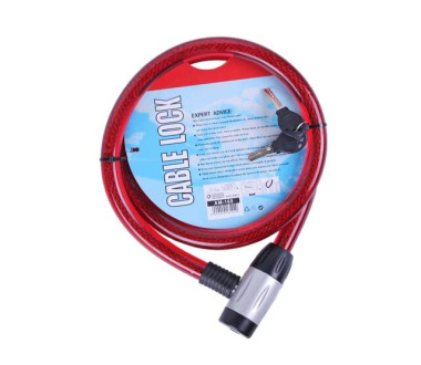 Замок протиугінний тросовий 25мм*1500мм (під ключ) ZX1106