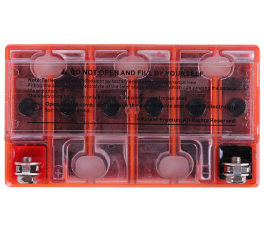 Акумулятор гелевий, 9АH МОТО 12N9-BS, помаранч., 135*75*135 мм - OUTDO