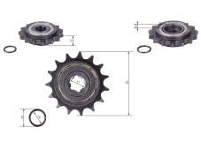Зірка передня (вільний хід) 15Т - 428Н - Дельта