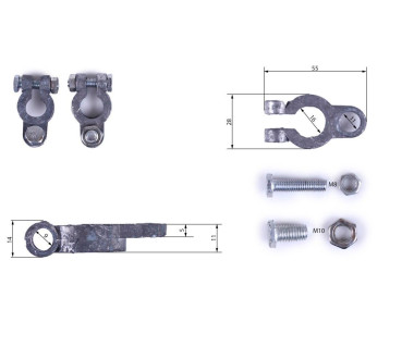 Клеми, діаметр 16 мм, к-т 2 шт.: "+/-" – МТ
